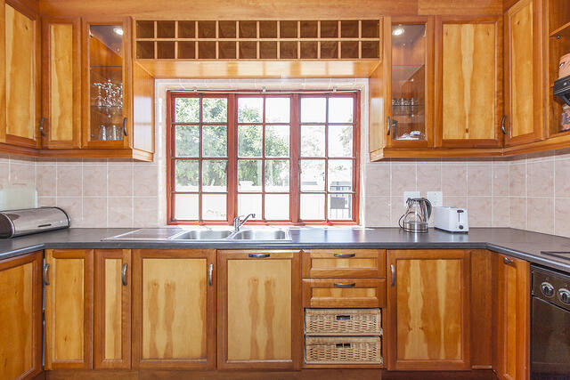 Kitchen facing window